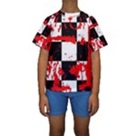 Checkerboard Splatter Kids  Short Sleeve Swimwear