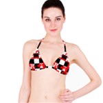 Checkerboard Splatter Bikini Top