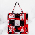 Checkerboard Splatter Grocery Tote Bag