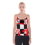 Checkerboard Splatter Spaghetti Strap Top