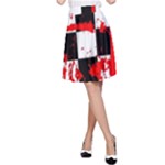 Checkerboard Splatter A-Line Skirt