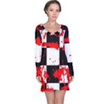 Checkerboard Splatter Long Sleeve Nightdress