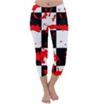 Checkerboard Splatter Capri Winter Leggings 