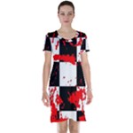 Checkerboard Splatter Short Sleeve Nightdress