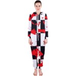 Checkerboard Splatter Hooded Jumpsuit (Ladies) 
