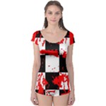 Checkerboard Splatter Boyleg Leotard 
