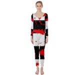 Checkerboard Splatter Long Sleeve Catsuit