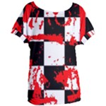 Checkerboard Splatter Women s Oversized Tee