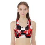 Checkerboard Splatter Sports Bra with Border