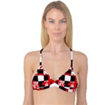 Checkerboard Splatter Reversible Tri Bikini Top