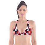 Checkerboard Splatter Plunge Bikini Top