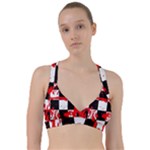 Checkerboard Splatter Sweetheart Sports Bra
