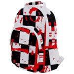 Checkerboard Splatter Rounded Multi Pocket Backpack