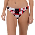 Checkerboard Splatter Band Bikini Bottom