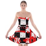 Checkerboard Splatter Strapless Bra Top Dress