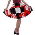 Checkerboard Splatter A-line Skater Skirt