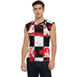 Checkerboard Splatter Men s Raglan Cap Sleeve Tee