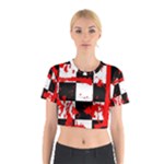 Checkerboard Splatter Cotton Crop Top