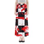 Checkerboard Splatter Full Length Maxi Skirt