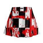 Checkerboard Splatter Mini Flare Skirt