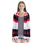 Checkerboard Splatter Drape Collar Cardigan