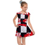 Checkerboard Splatter Kids  Cap Sleeve Dress