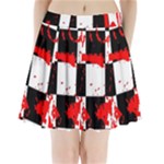 Checkerboard Splatter Pleated Mini Skirt