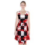 Checkerboard Splatter Racerback Midi Dress
