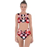 Checkerboard Splatter Bandaged Up Bikini Set 