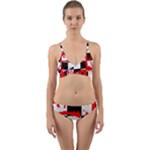 Checkerboard Splatter Wrap Around Bikini Set