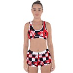 Checkerboard Splatter Racerback Boyleg Bikini Set