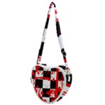 Checkerboard Splatter Heart Shoulder Bag