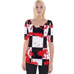Checkerboard Splatter Wide Neckline Tee