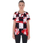 Checkerboard Splatter Cut Out Side Drop Tee