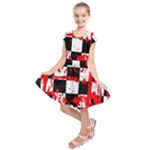 Checkerboard Splatter Kids  Short Sleeve Dress