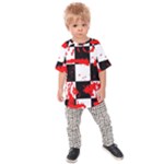 Checkerboard Splatter Kids  Raglan Tee