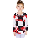 Checkerboard Splatter Kids  Long Sleeve Tee