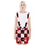 Checkerboard Splatter Braces Suspender Skirt