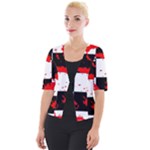 Checkerboard Splatter Cropped Button Cardigan
