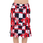 Checkerboard Splatter Short Mermaid Skirt
