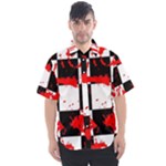 Checkerboard Splatter Men s Short Sleeve Shirt