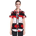 Checkerboard Splatter Women s Short Sleeve Shirt