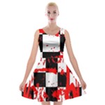 Checkerboard Splatter Velvet Skater Dress
