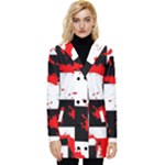 Checkerboard Splatter Button Up Hooded Coat 
