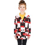 Checkerboard Splatter Kids  Double Breasted Button Coat