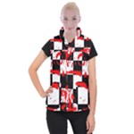 Checkerboard Splatter Women s Button Up Vest