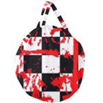 Checkerboard Splatter Giant Round Zipper Tote