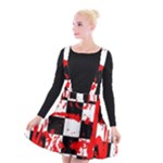Checkerboard Splatter Suspender Skater Skirt
