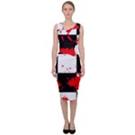 Checkerboard Splatter Sleeveless Pencil Dress