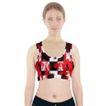 Checkerboard Splatter Sports Bra With Pocket